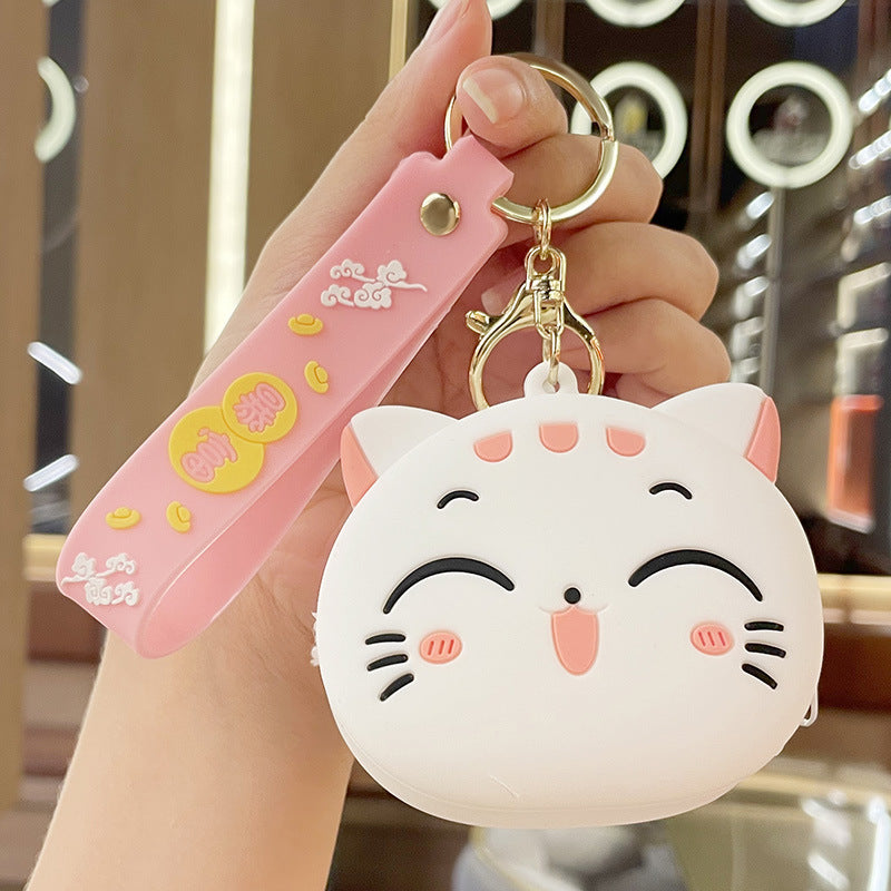 Wholesale PVC Cat Coin Purse Keychain